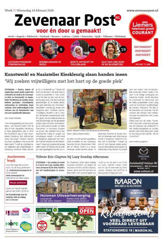 voorpagina Zevenaar Post van 14 februari 2024